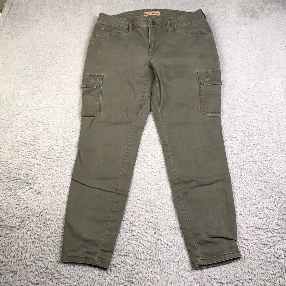 5.11 Tactical Pants Womens 10 (33X26) Green Cargo Utility Twill Outdoor Jeans